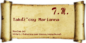 Takácsy Marianna névjegykártya